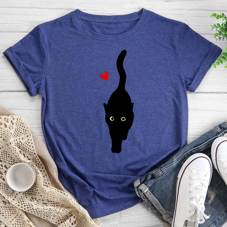 love cats Round Neck T-shirt-0020565