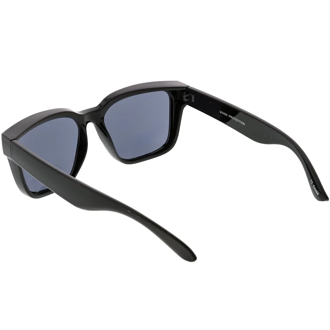 Classic Horn Rimmed glasses Wide Arms Neutral Colored Square Lens 55mm