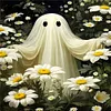 30x40cm Halloween Geist 5d DIY Vollbohrer Runde Diamant Malerei Kit Wohnkultur