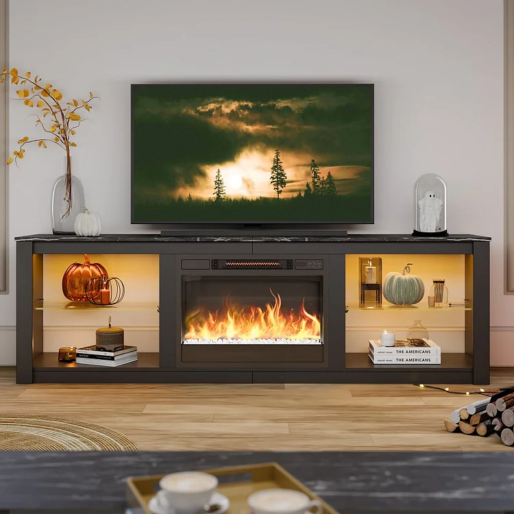 Bestier 71 inch Modern Electric Fireplace TV Stand