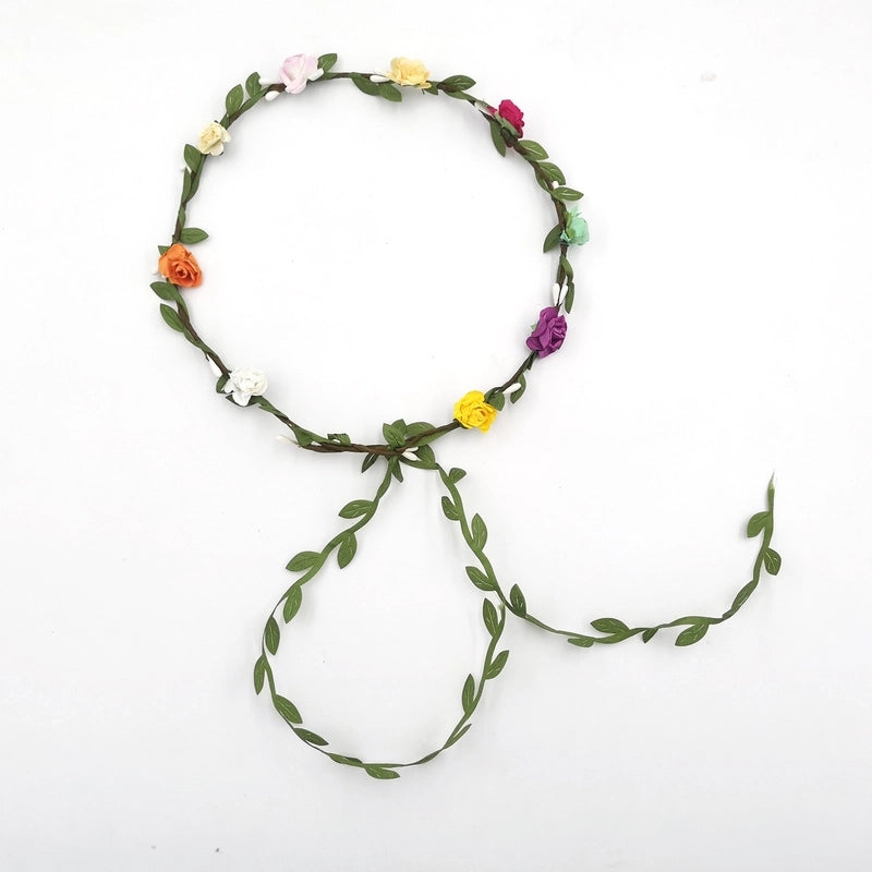 Women’s Vacation Bridal Classic Style Leaf Cloth Tassel Flowers Hair Band