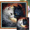Yin Yang Cat-11CT Stamped Cross Stitch 45*45cm tapestrymarket