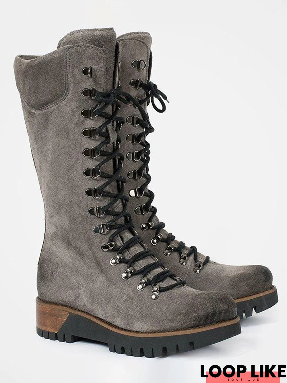 Retro Suede Zipper Martin Combat Boots