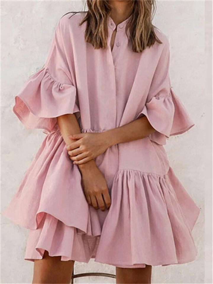 Chiffon Loose Solid Color High-end Dress | EGEMISS