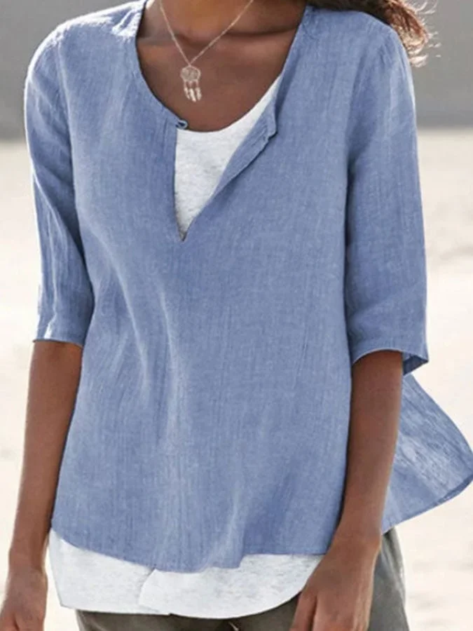 Women's Casual Holiday Cozy Half Sleeve Shirt
