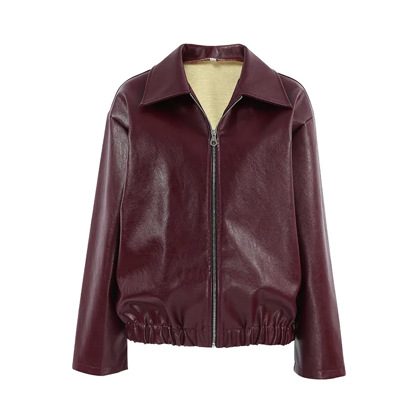 Women's Faux Leather Cropped Jacket