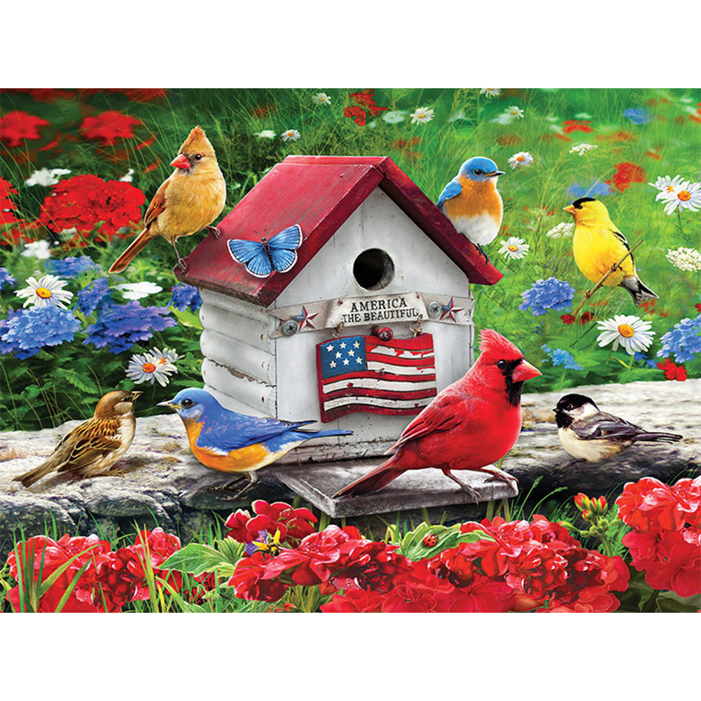 

50*40CM - Square Drill Diamond Painting - Birds, 501 Original