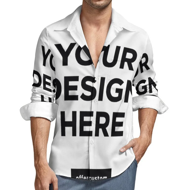 Personalized Design MWXU105 Men's Long-Sleeved Shirt with Side Slit Sleeves