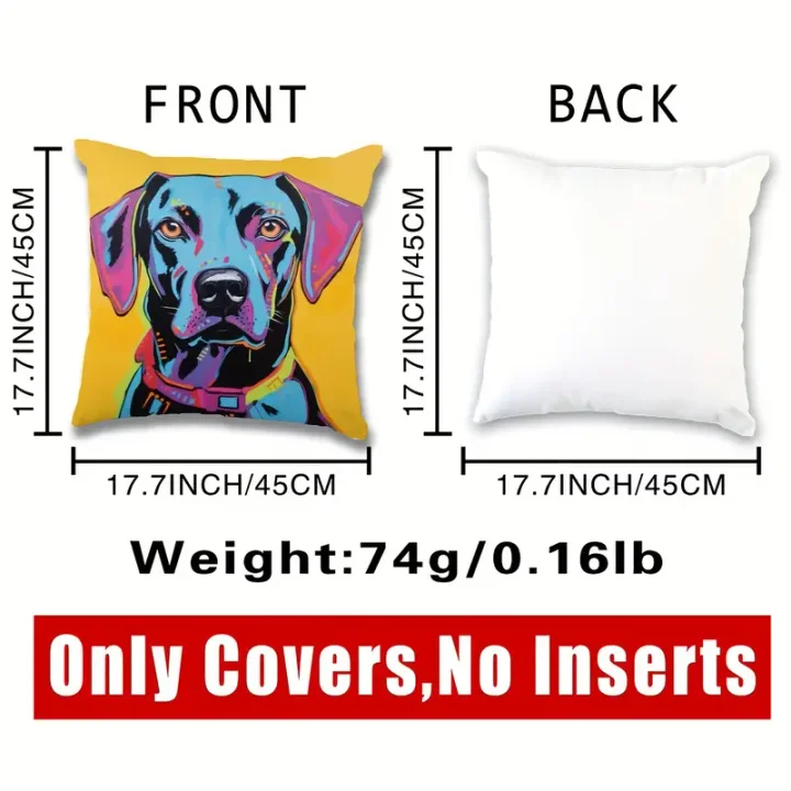 1pc blue dog pillow flannel pillowcase for household sofas office chairs pattern printed pillowcases cushions pillowcases suitable for sofa beds car living rooms home decoration room decoration no pillow core 17 7 17 7 in details 2