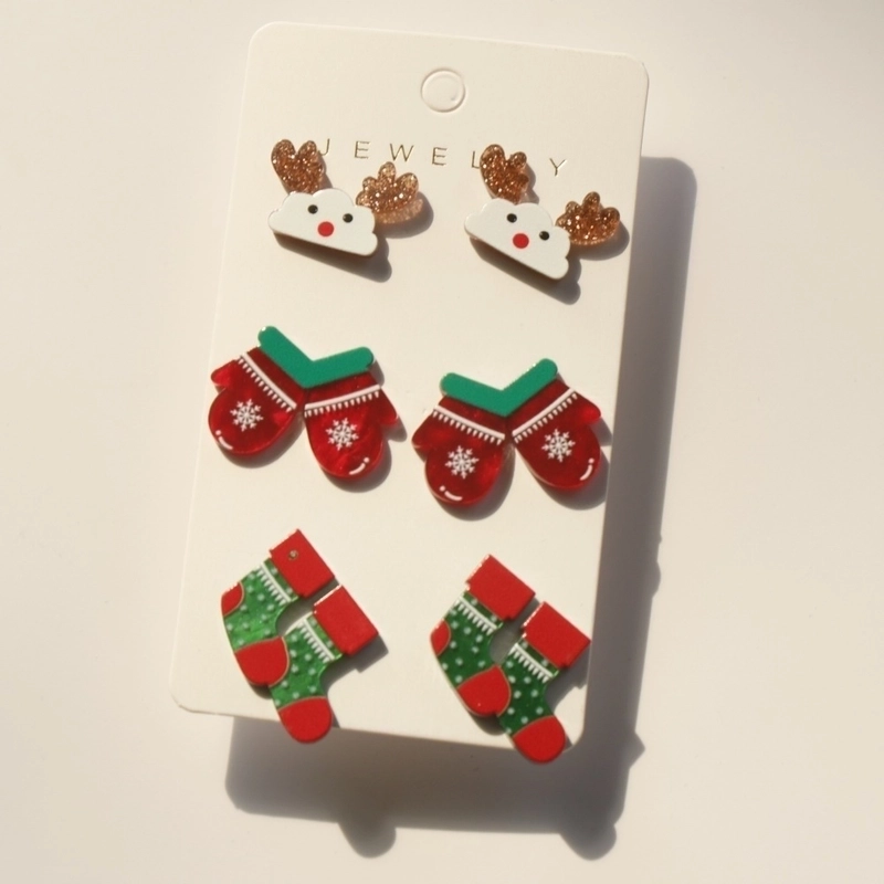 1 Set Cute Candy Ghost Elk Arylic Women’s Ear Studs