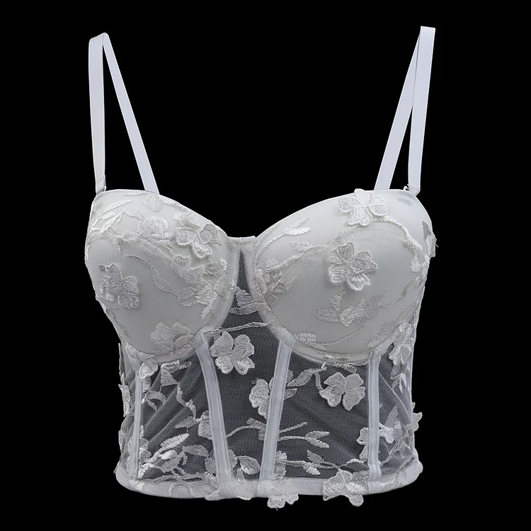 Spaghetti Tie Corset Top Bra Wrapped Chest Bustier CAMIS Girls Tops 240412-30