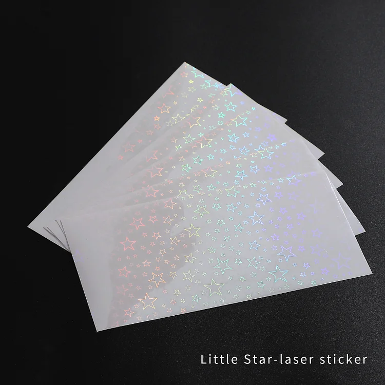JOURNALSAY 5pcs Polaroid photo sparkling laser film sticker