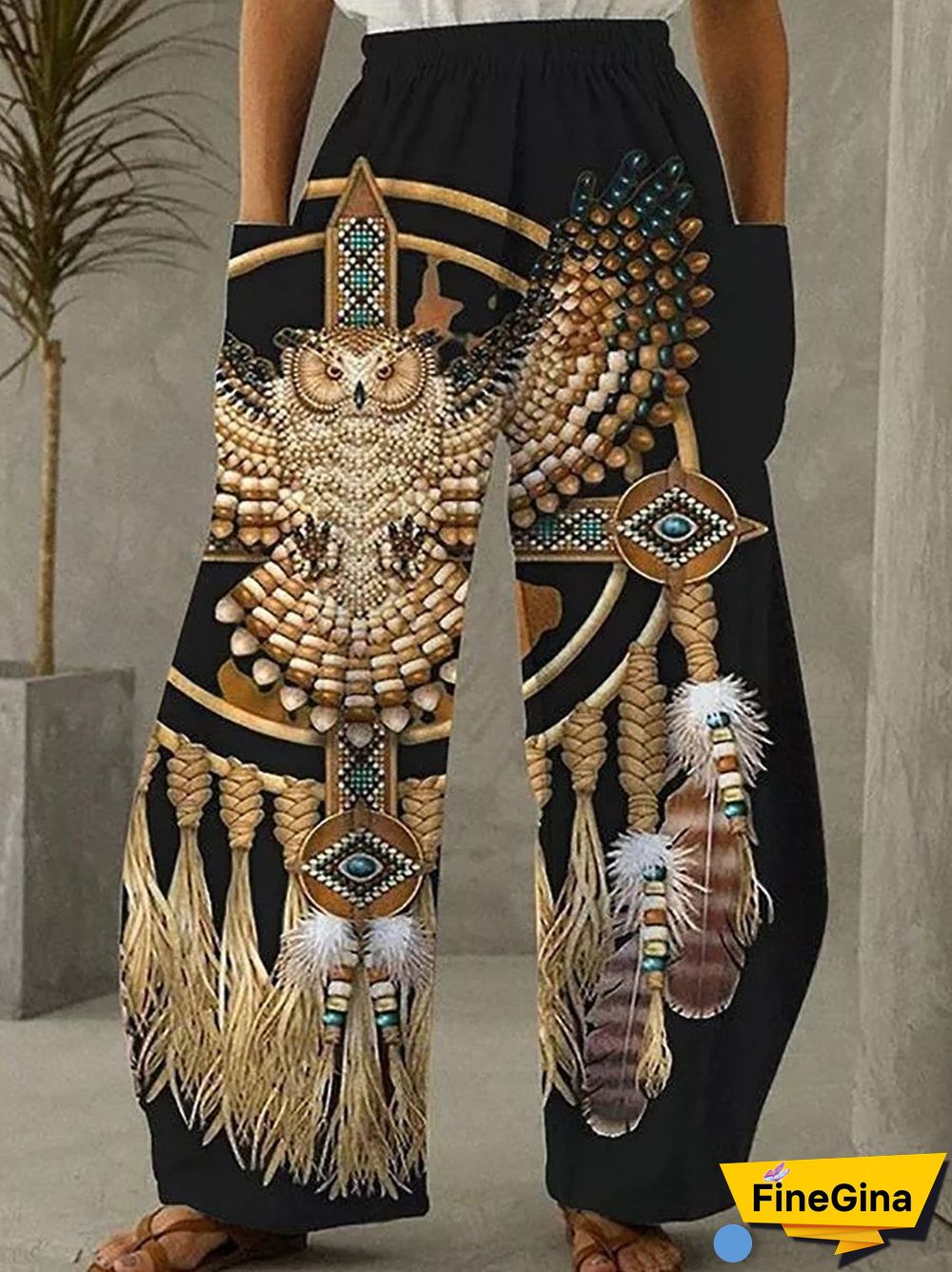 Owl Print Vintage Track Pants S-2XL