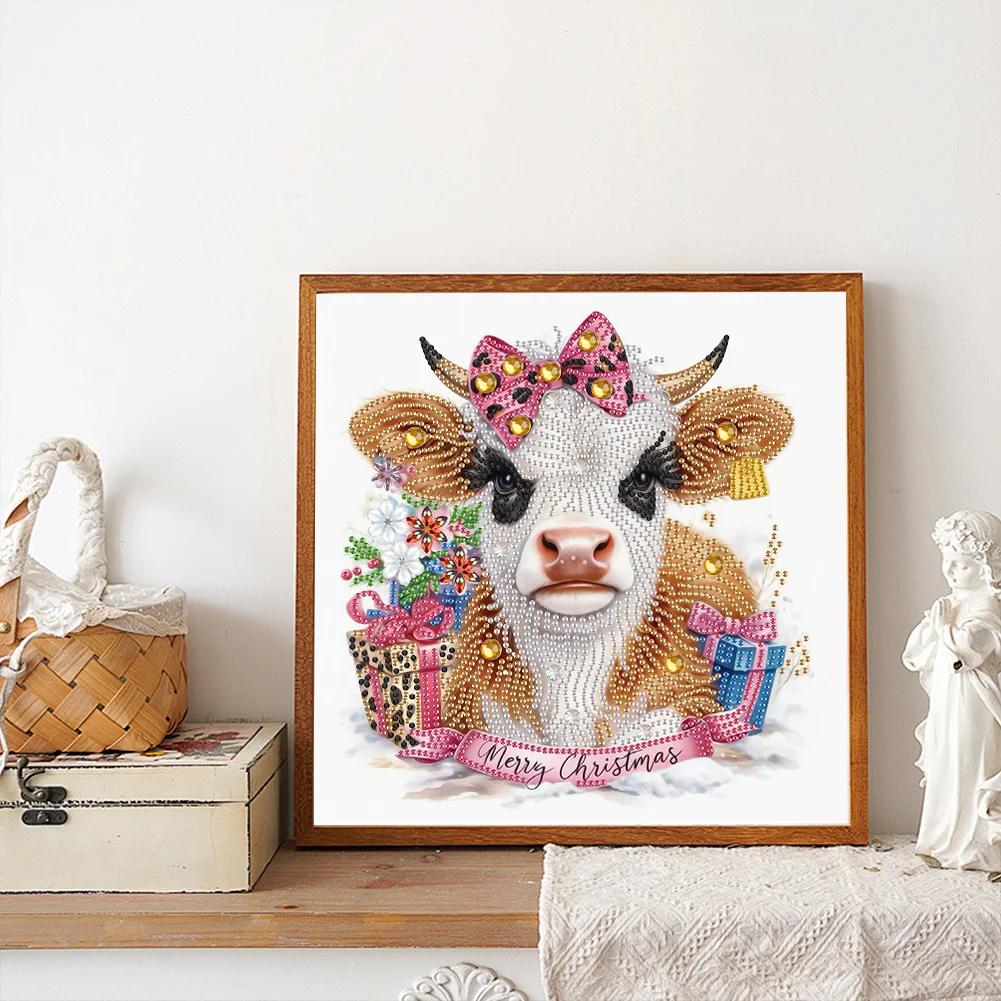 Diamond Painting - Partial Special Shaped Drill - Flower Cow(Canvas|30*30cm)