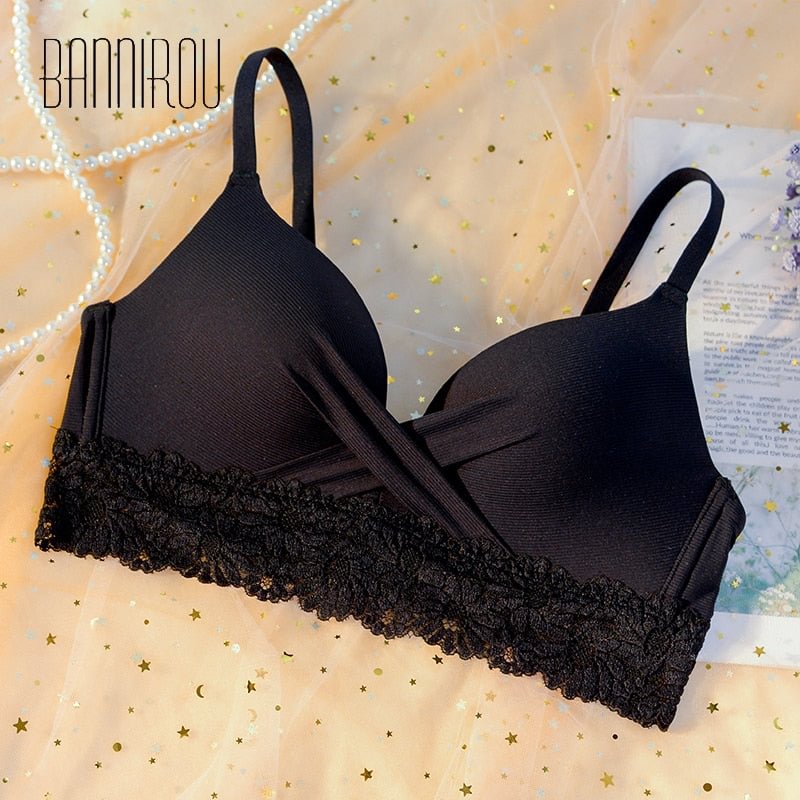 BANNIROU Lace Bras For Woman Female Bras Seamless Lingerie Bralette Young Woman Push Up Active Bras Woman Free Shipping 2021 New
