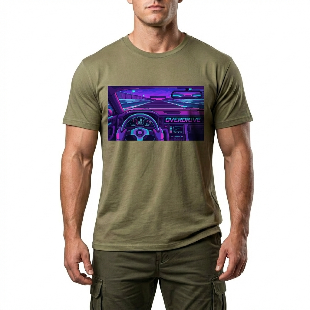  Men's American Racing-themed Casual Printed Short-Sleeved T-shirt Avantcool