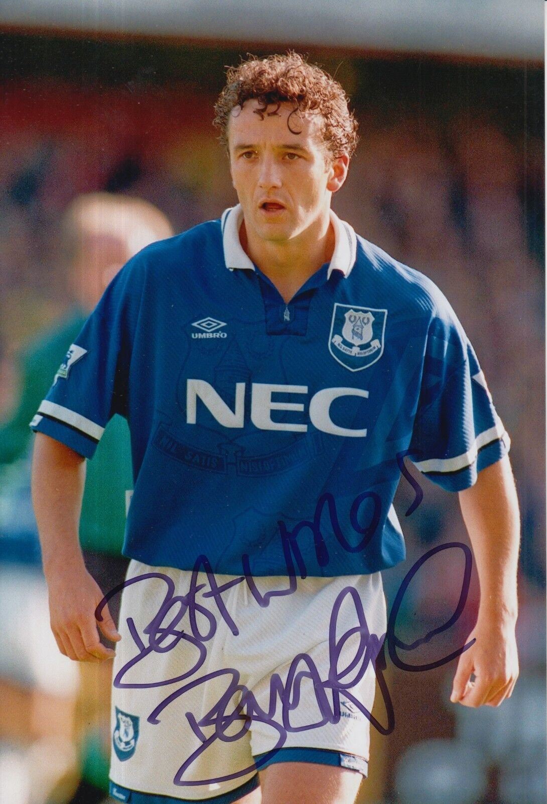 Barry Horne Hand Signed 12x8 Photo Poster painting Everton Football.