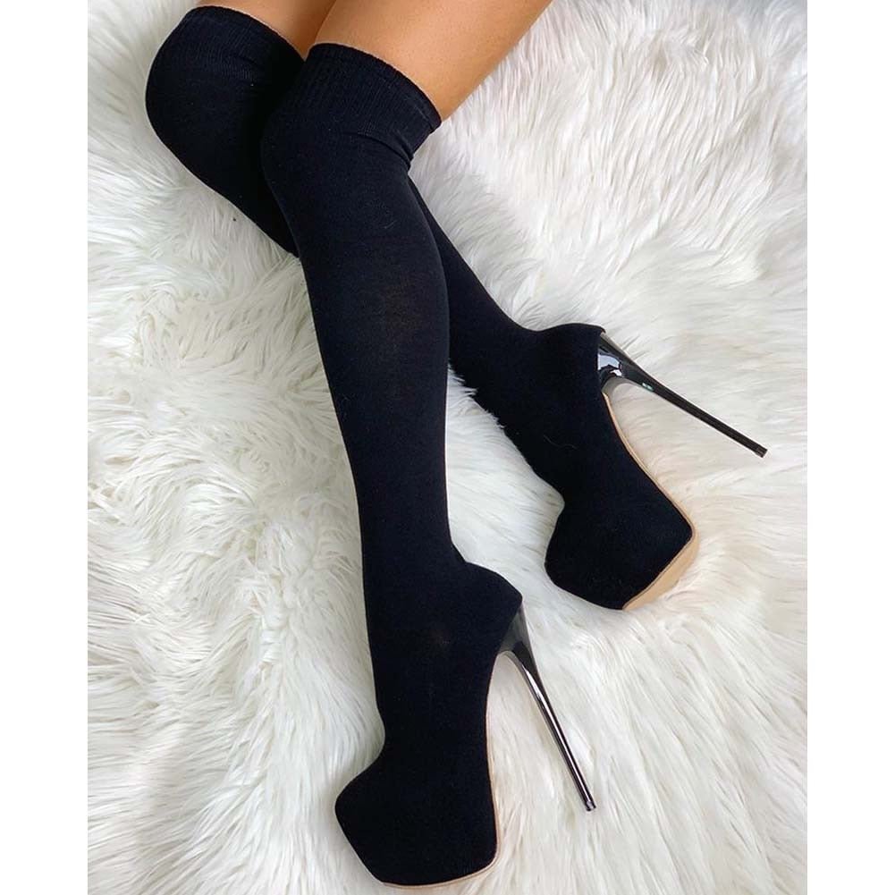 DoraTasia Brand New Ladies High Platform Boots Fashion Thin High Heels Thigh High Boots Women Slim Sexy Party Shoes Woman