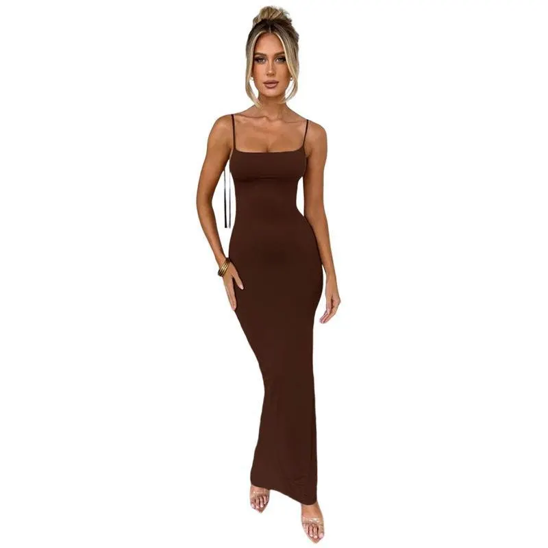 Uveng Uveng Women's Sexy Back Strap Temperament Slim Buttock Evening Dress