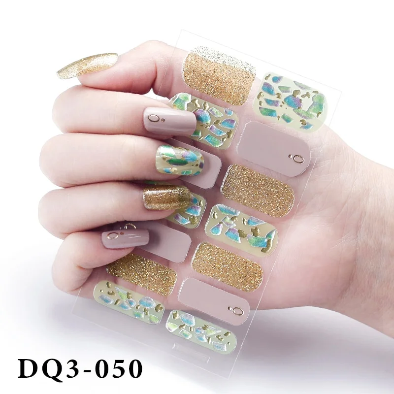 Churchf Nail Stickers Fashion Design Nail Polish Stickers Full Cover Nail Decorations for Manicure Self Adhesive Decals for Nails-Nail Inspo