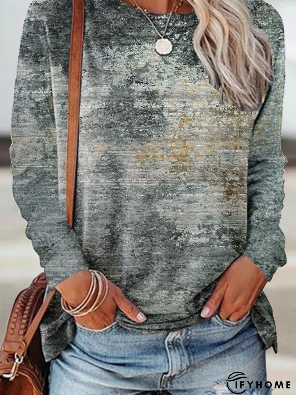 Casual Cotton Crew Neck Abstract Hoodies & Sweatshirt | IFYHOME