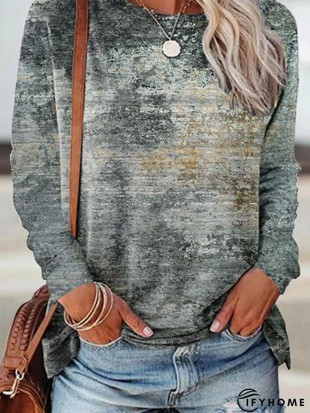 Casual Cotton Crew Neck Abstract Hoodies & Sweatshirt | IFYHOME