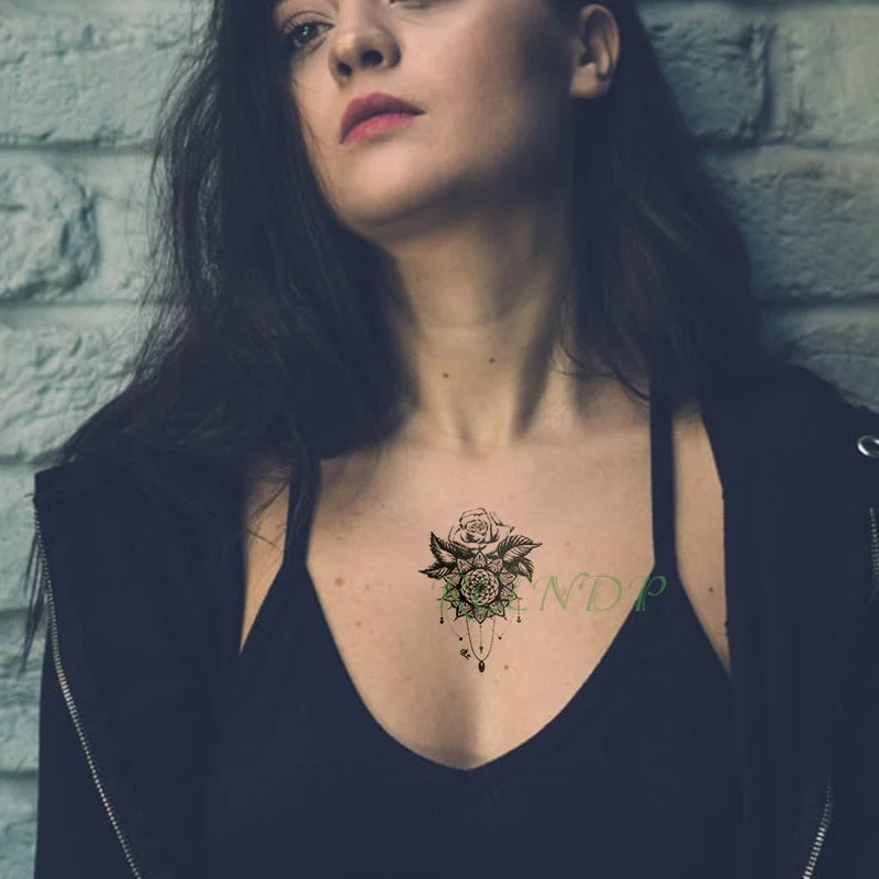 Waterproof Temporary Tattoo Sticker sexy love tattoo necklace tatto stickers flash tatoo fake tattoos for girl women