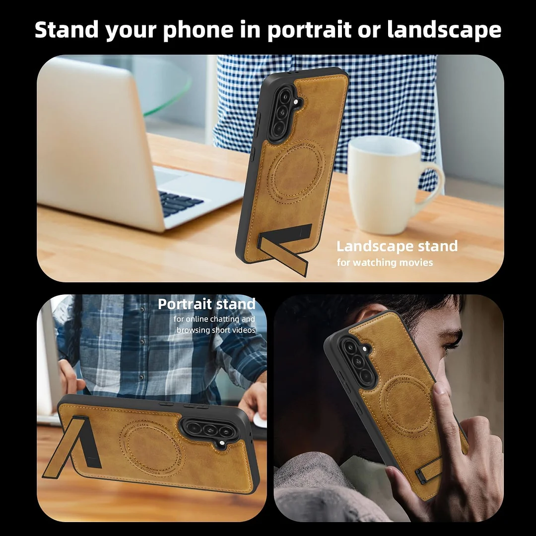 Samsung Galaxy Z Fold 6 Leather Case Magnetic Protective Case Holder Phone Case