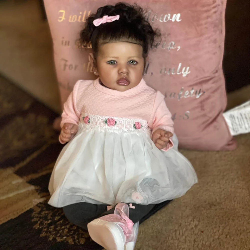 [New Series!]20'' African-American Heartwarming Realistic Silicone Reborn Baby Toddler Doll Girl -Creativegiftss® - [product_tag] RSAJ-Creativegiftss®