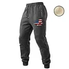 Men's Vintage American Flag Patriotic Fleece Zipper Pocket Elastic Drawstring Jogging Sweatpants by Inlyline