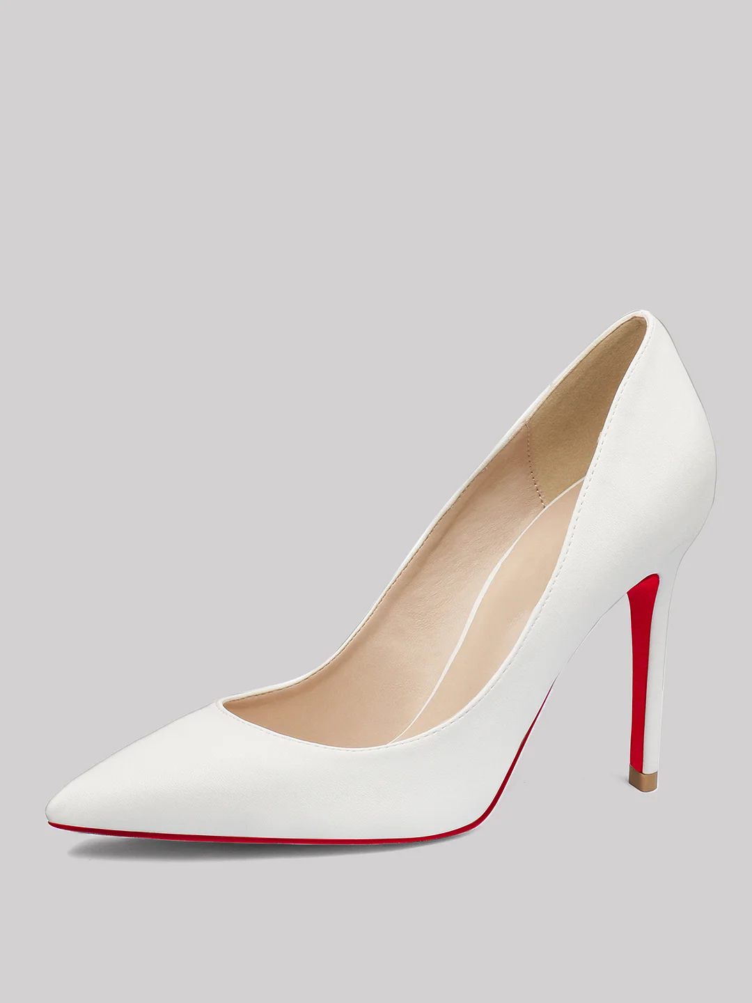 90mm Women's Middle Heels Pointy Toe Red Bottom Pumps