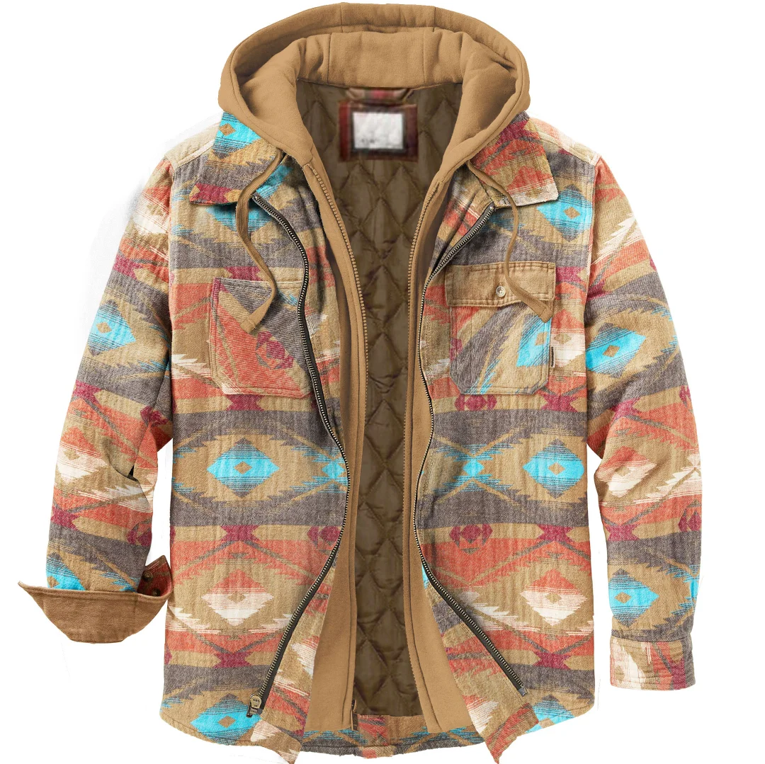 Men's Lined Hooded Flannel Jacket