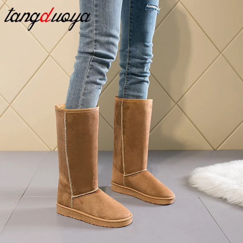 Womens Boots European and American Fashion Winter Snow Boots Women's High Boots 33 Cm Tall Women's Boots Size 41 Botas Mujer