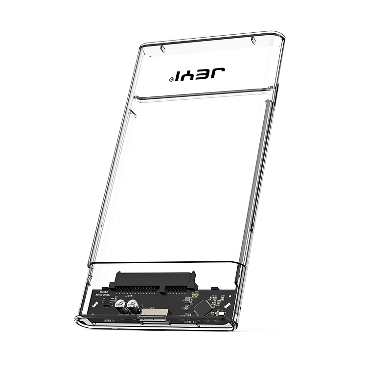 JEYI 2.5'' External Hard Drive Enclosure USB 3.0 to SATA III Tool-Free Clear Hard Disk Case for 2.5 inch 7mm 9.5mm SATA HDD SSD