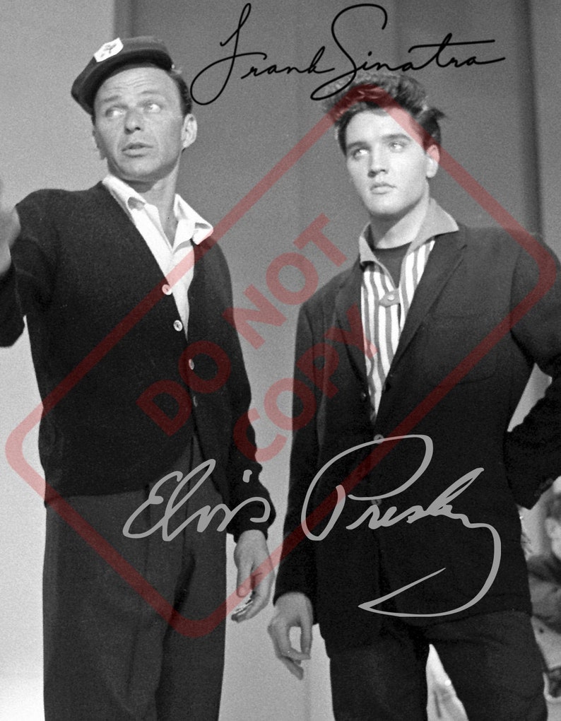 Elvis Presley Frank Sinatra Vintage 8.5x11 Autographed Signed Reprint Photo Poster painting