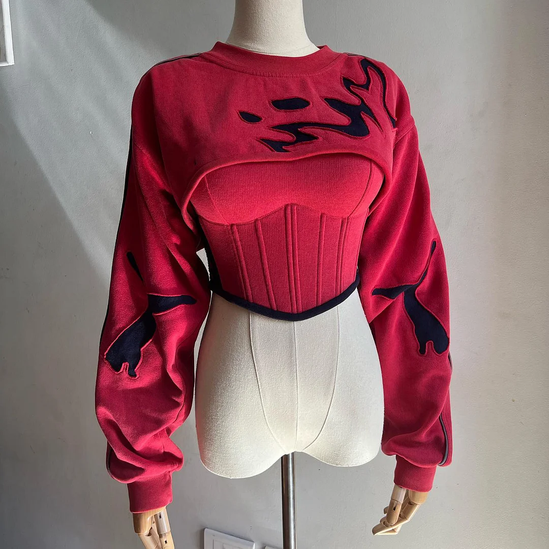 Women's Fashion Tight Lacing Corset Top Set