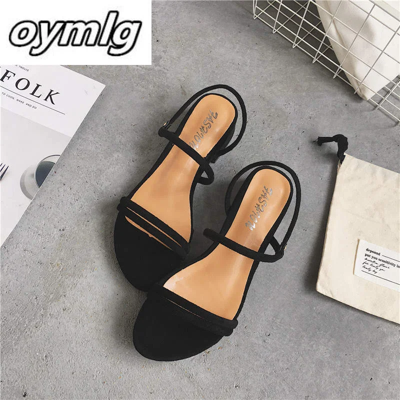 new Flat outdoor slippers Sandals foot ring straps Roman sandals  low slope with women's shoes low heel shoes Sandals mujer