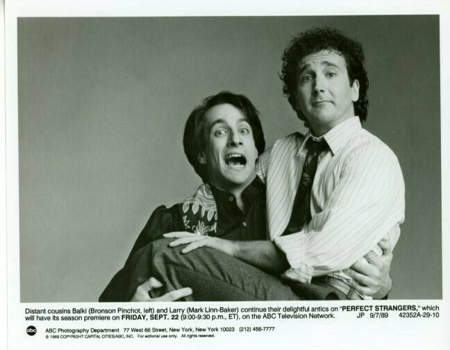 Bronson Pinchot Mark Linn-Baker Perfect Strangers 1989 Original Press 7x9 Photo Poster painting