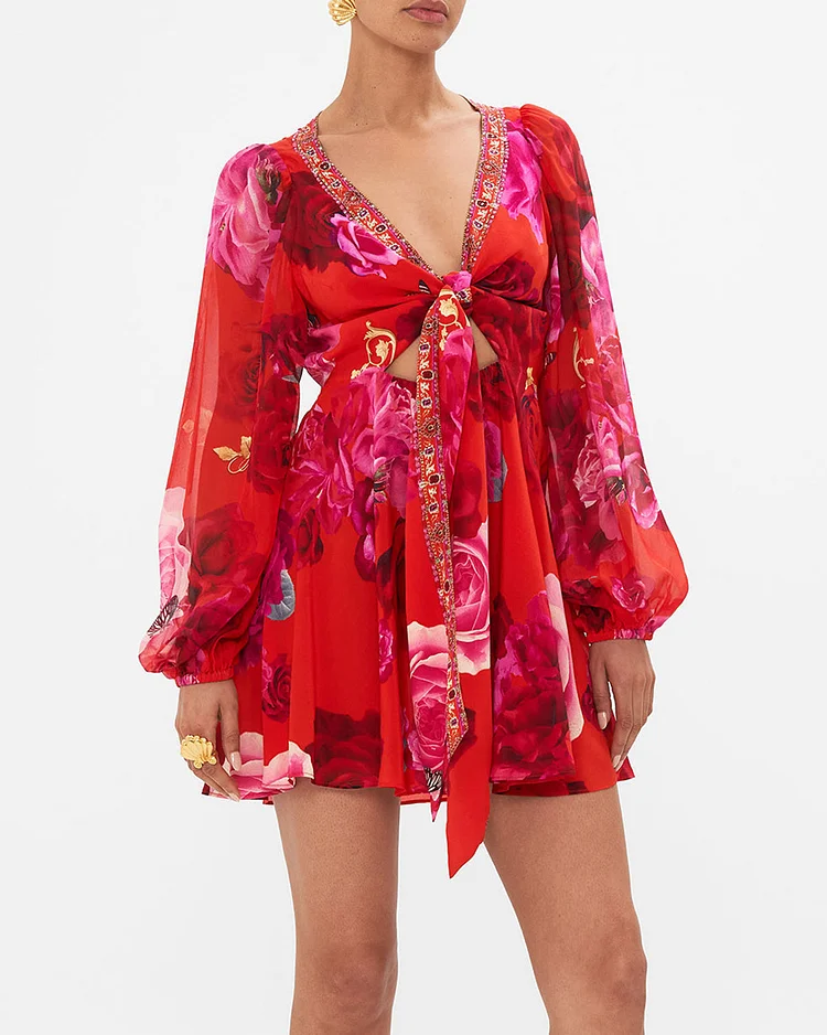 Short Wrap Tie Dress