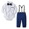 Baby Boys Summer Half Sleeves Gentleman Bow 2pcs Suits