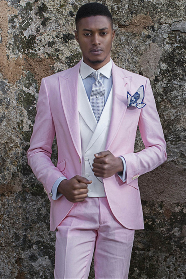 Bellasprom Amazing Pink Suit For Men Prom With Notch Lapell Groom Men's Wears Bellasprom