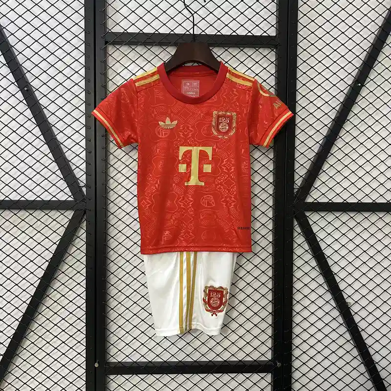25/26 Kids Bayern Munich 125th Anniversary Red Soccer Jersey