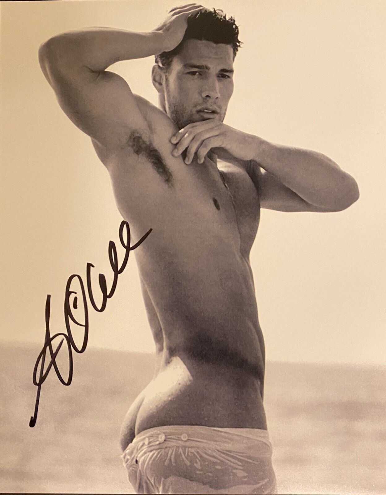 Aaron O'Connell Autograph Signed 8x10 Bxw Photo Poster painting Male Model Sexy