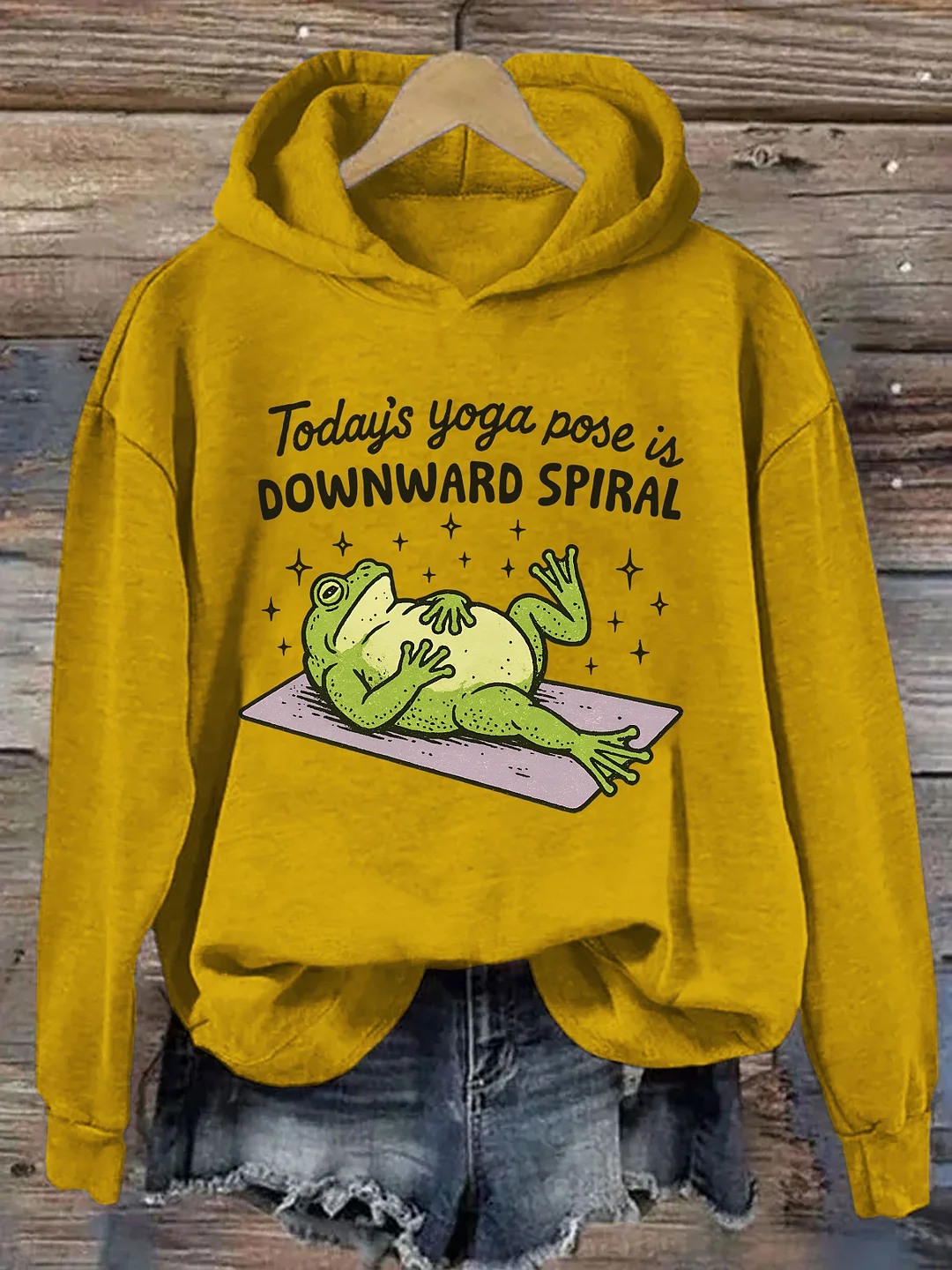 Today&rsquo;s Yoga Pose Is Downward Spiral Frog Hoodie