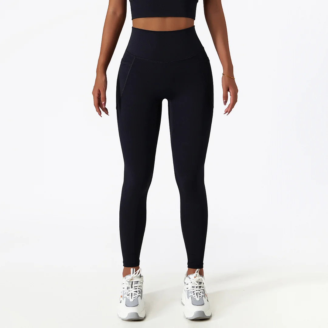 Solid color breathable yoga legging
