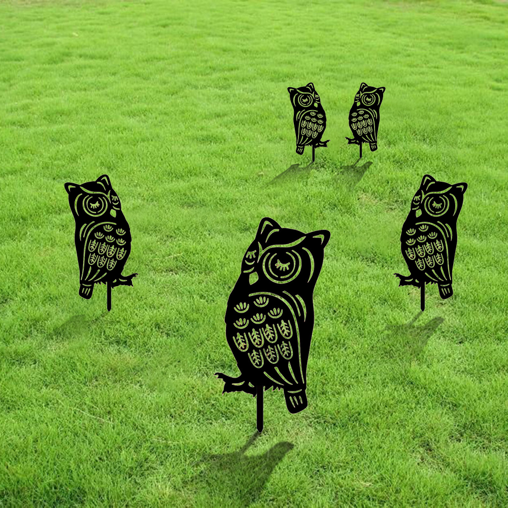

Simulation Black Owl Hollow Insert Card Gardenning Lawn Animal Stake Statue, 501 Original