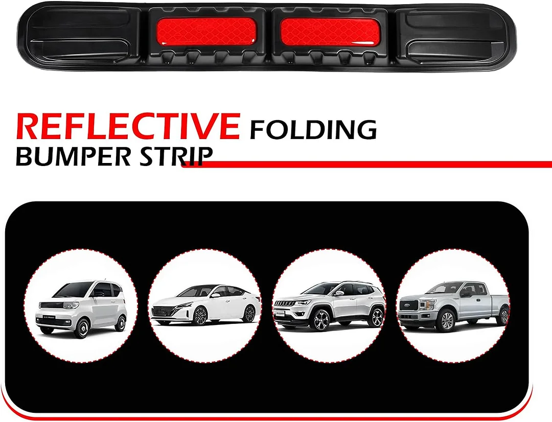 Car bumper protection strip, anti-collision foldable bumper protection strip, with strong reflective patches