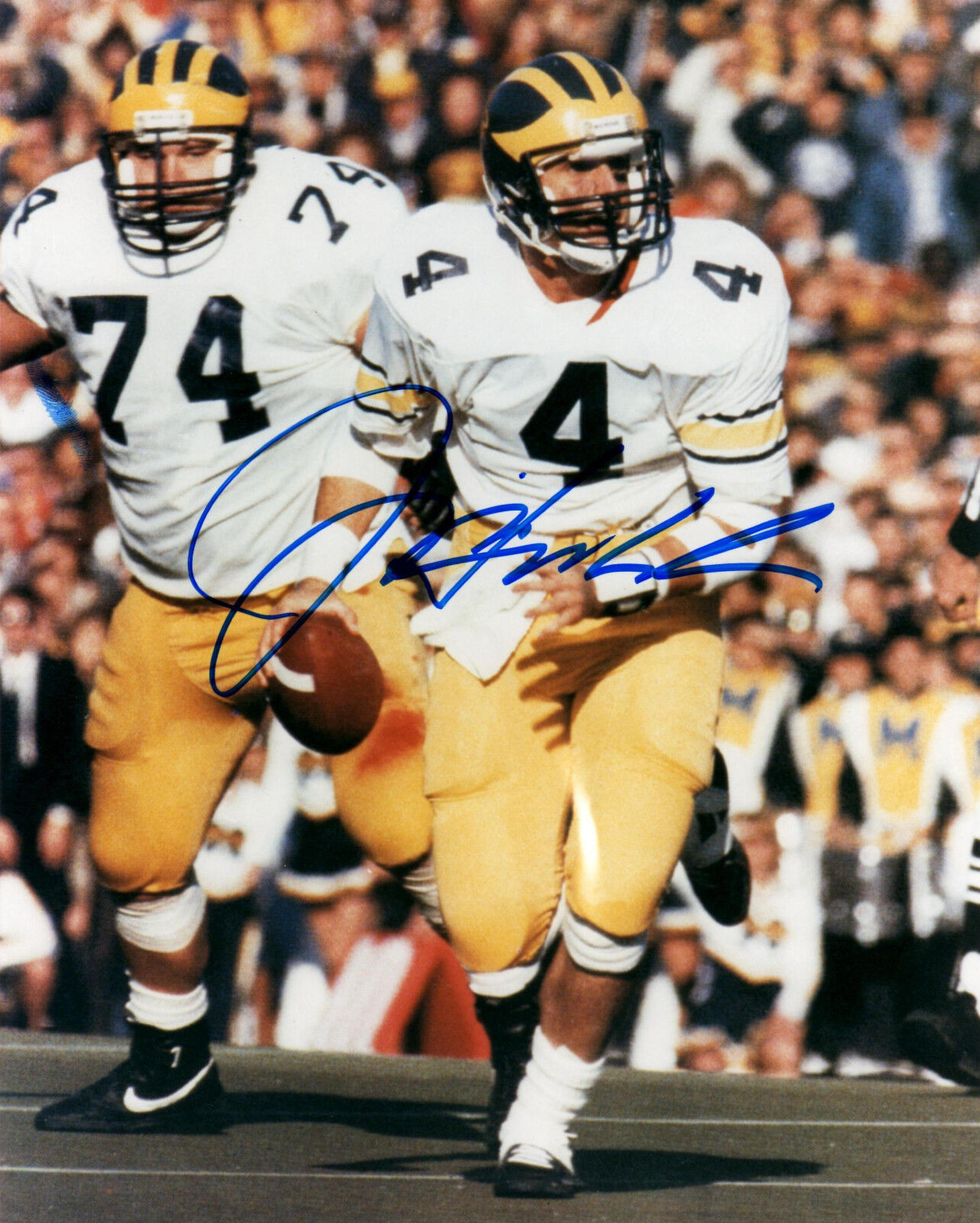 Jim Harbaugh Reprinted autographed signed 8x10 football Photo Poster painting Michigan GO BLUE