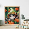 (US Local)Cat -14CT Stamped Cross Stitch Kit(37x47cm)