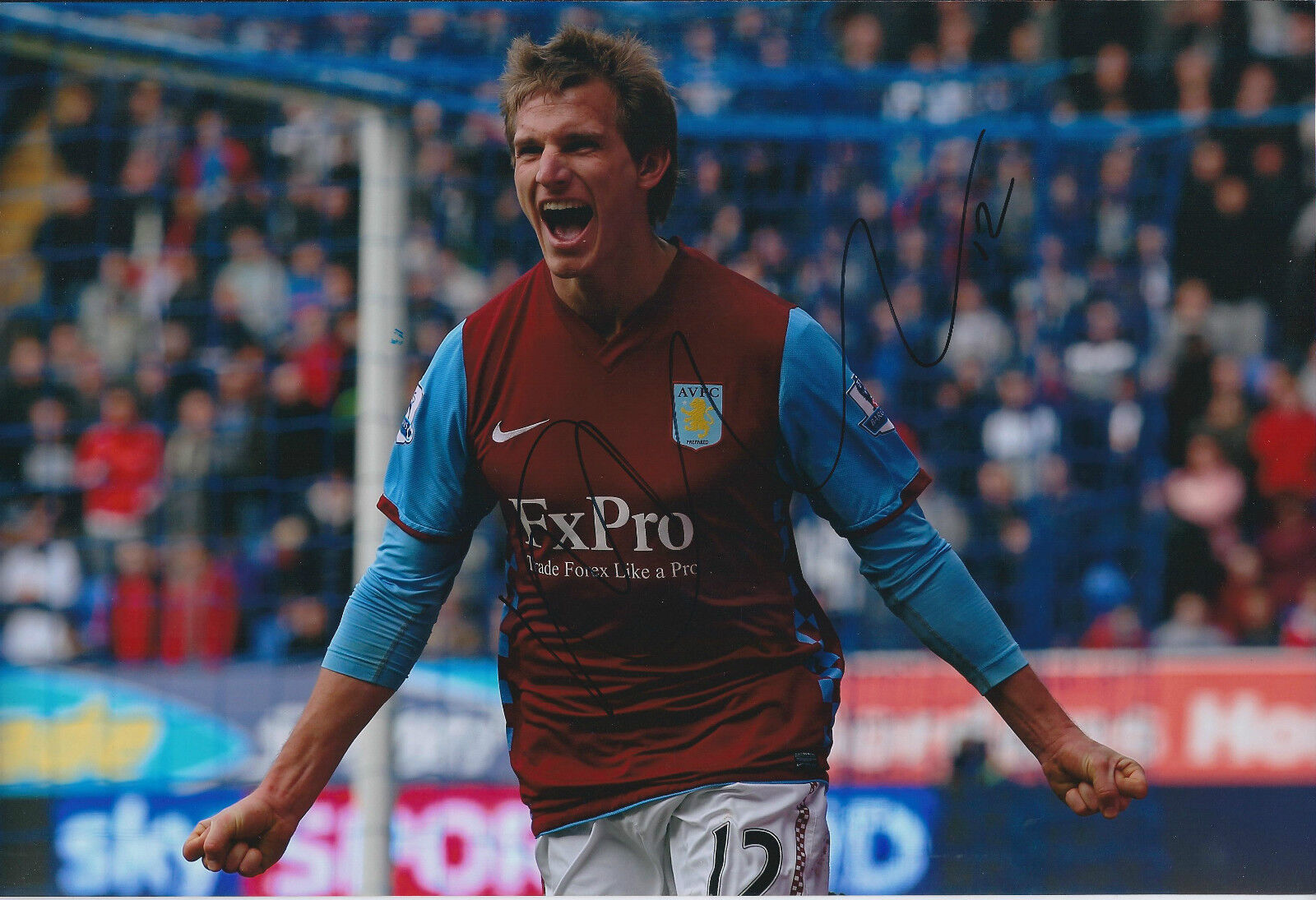 Marc ALBRIGHTON SIGNED Autograph 12x8 Photo Poster painting AFTAL COA Aston Villa WIGAN